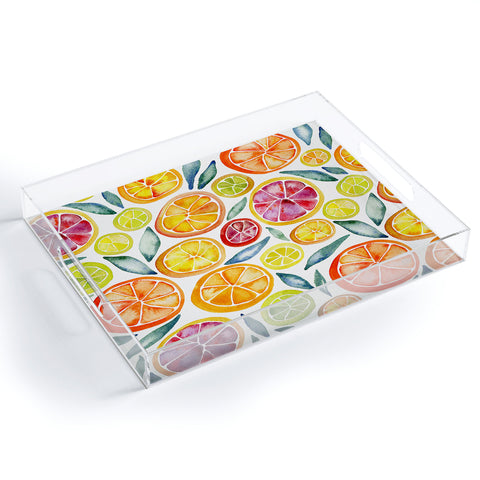 Cat Coquillette Citrus Slices Pattern Acrylic Tray