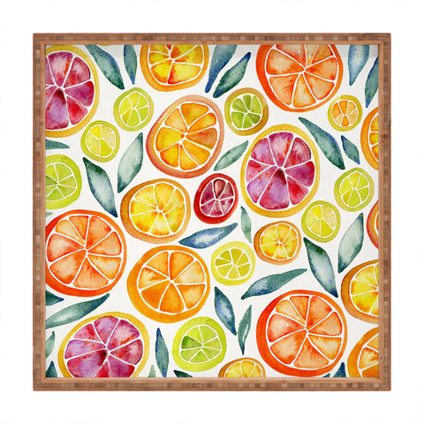 Cat Coquillette Citrus Slices Pattern Square Tray