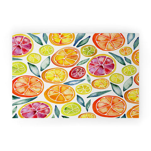 Cat Coquillette Citrus Slices Pattern Welcome Mat