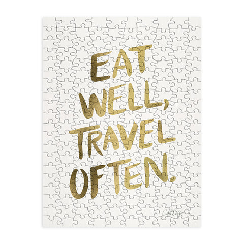 Cat Coquillette Eat Well Travel Often Gold Puzzle
