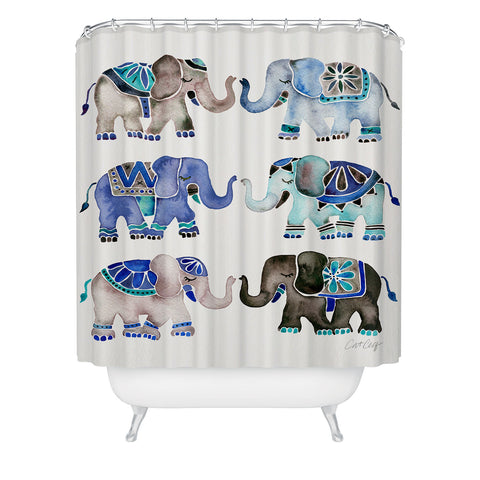 Cat Coquillette Elephant Collection Shower Curtain