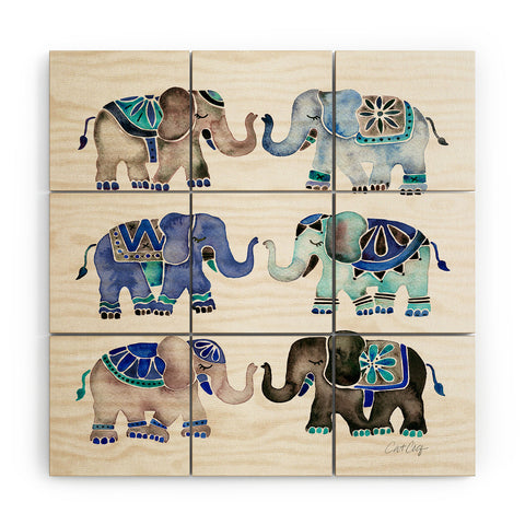 Cat Coquillette Elephant Collection Wood Wall Mural