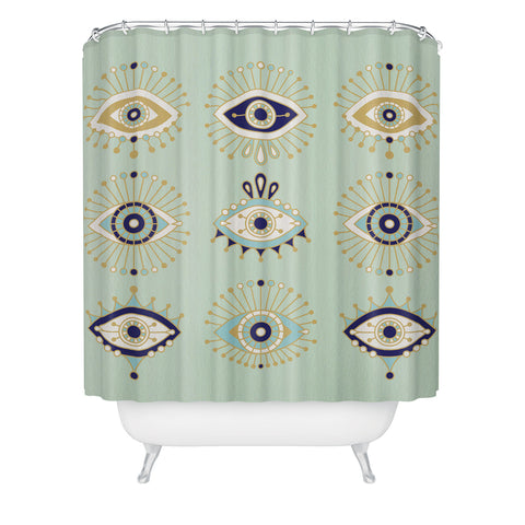 Cat Coquillette Evil Eye Collection Shower Curtain