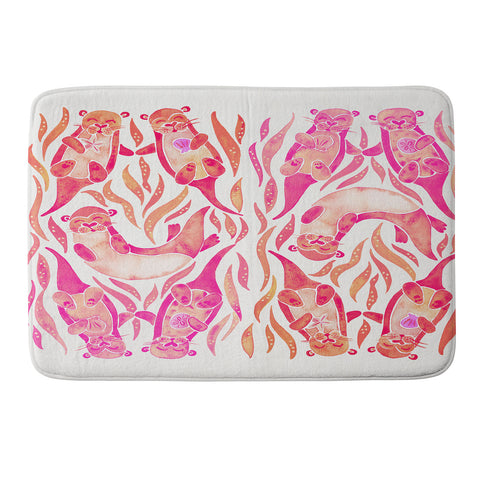 Cat Coquillette Five Otters Pink Ombre Memory Foam Bath Mat