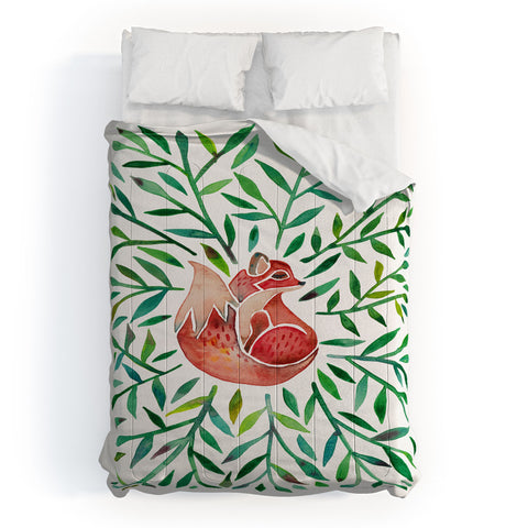 Cat Coquillette Fox and Fronds Comforter