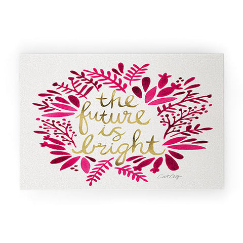 Cat Coquillette Future is Bright Pink Gold Welcome Mat