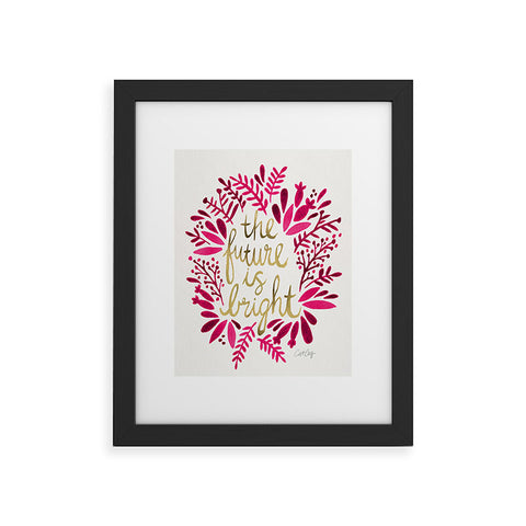 Cat Coquillette Future is Bright Pink Gold Framed Art Print