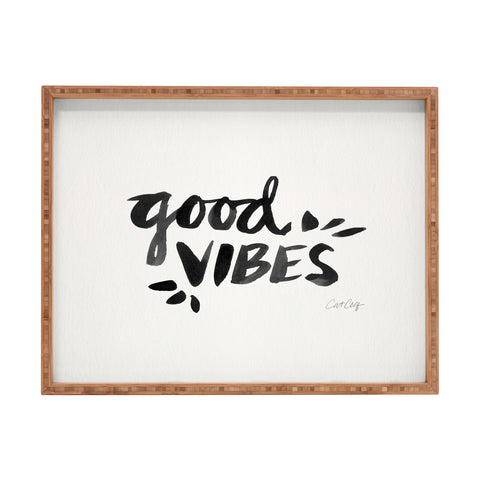 Cat Coquillette Good Vibes Black Ink Rectangular Tray