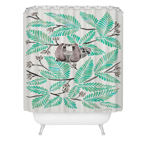 Cat Coquillette Happy Sloth Shower Curtain