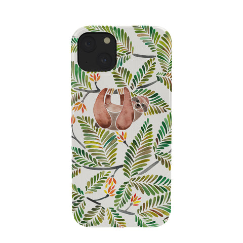 Cat Coquillette Happy Sloth Tropical Green Rainforest Phone Case
