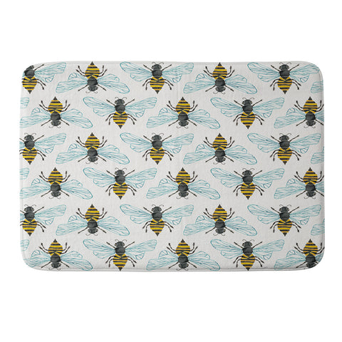 Cat Coquillette Honey Bee Pattern Memory Foam Bath Mat