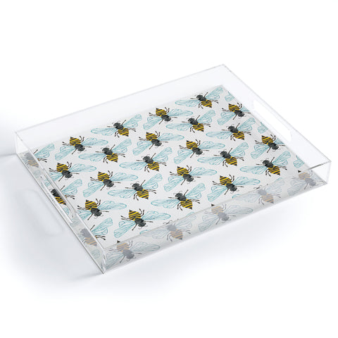 Cat Coquillette Honey Bee Pattern Acrylic Tray