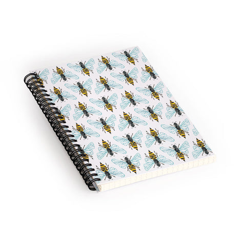 Cat Coquillette Honey Bee Pattern Spiral Notebook