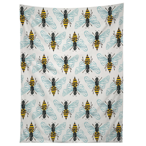Cat Coquillette Honey Bee Pattern Tapestry