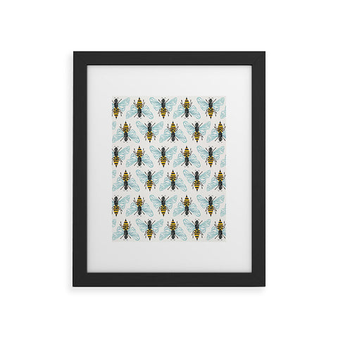 Cat Coquillette Honey Bee Pattern Framed Art Print
