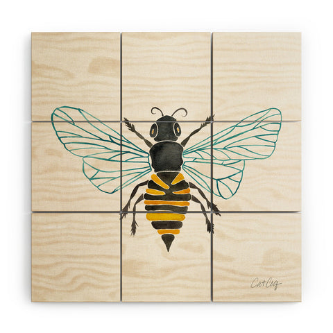 Cat Coquillette Honey Bee Wood Wall Mural