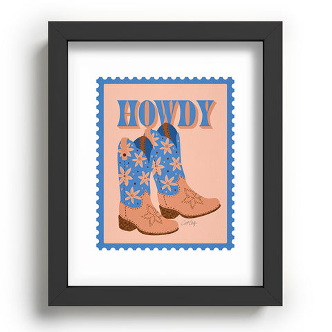 Cat Coquillette Howdy Cowgirl Blue Peach Recessed Framing Rectangle