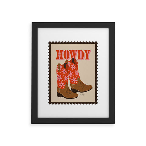 Cat Coquillette Howdy Cowgirl Coral Pink Framed Art Print
