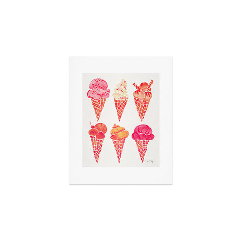 Cat Coquillette Ice Cream Cones Pink Art Print