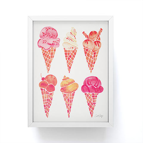 Cat Coquillette Ice Cream Cones Pink Framed Mini Art Print
