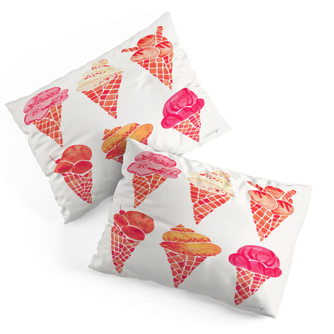 Cat Coquillette Ice Cream Cones Pink Pillow Shams