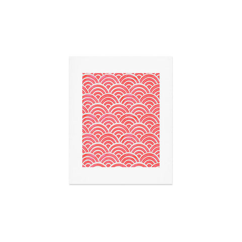 Cat Coquillette Japanese Seigaiha Wave Coral Art Print