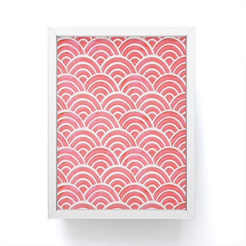Cat Coquillette Japanese Seigaiha Wave Coral Framed Mini Art Print