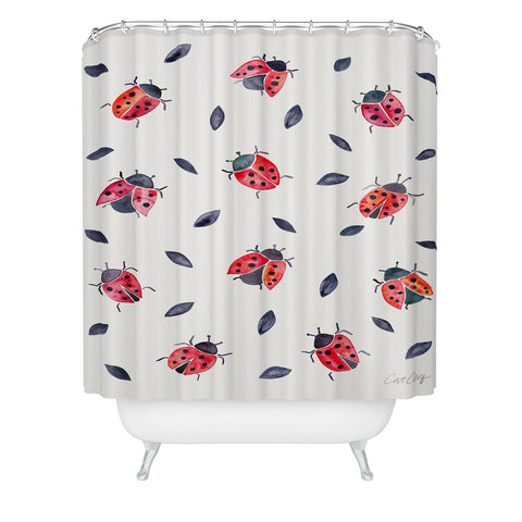 Cat Coquillette Ladybug Collection Shower Curtain
