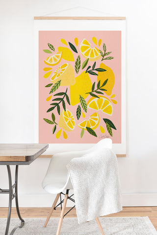 Cat Coquillette Lemon Blooms Blush Palette Art Print And Hanger