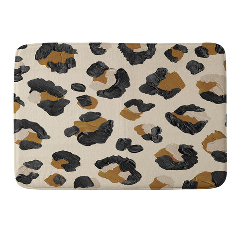 Cat Coquillette Leopard Print Neutral Gold Li Memory Foam Bath Mat