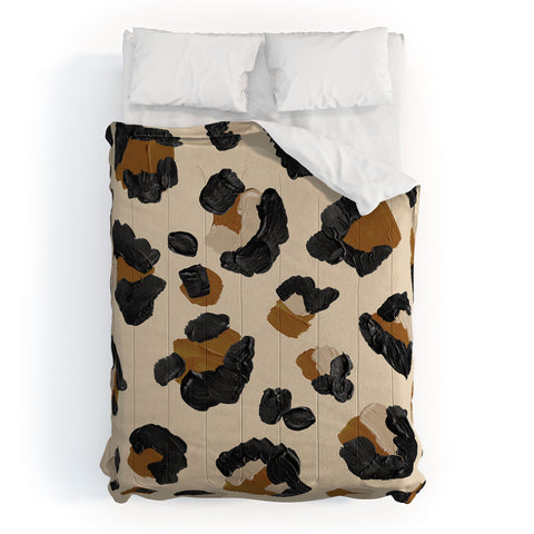 Cat Coquillette Leopard Print Neutral Gold Li Comforter