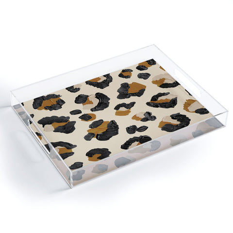 Cat Coquillette Leopard Print Neutral Gold Li Acrylic Tray