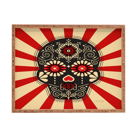 Cat Coquillette Mexican Sugar Skull Rectangular Tray