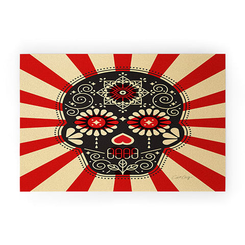 Cat Coquillette Mexican Sugar Skull Welcome Mat