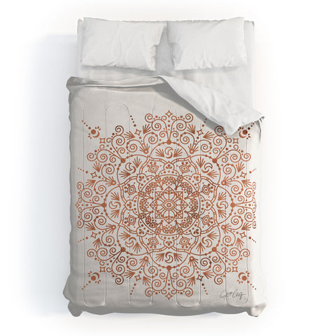 Cat Coquillette Moroccan Mandala Rose Gold Comforter
