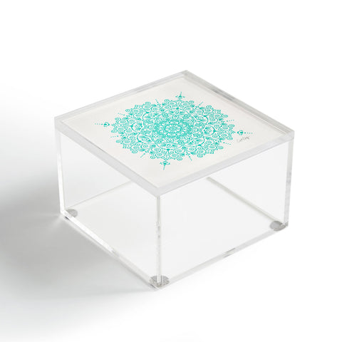 Cat Coquillette Moroccan Mandala Turquoise Acrylic Box