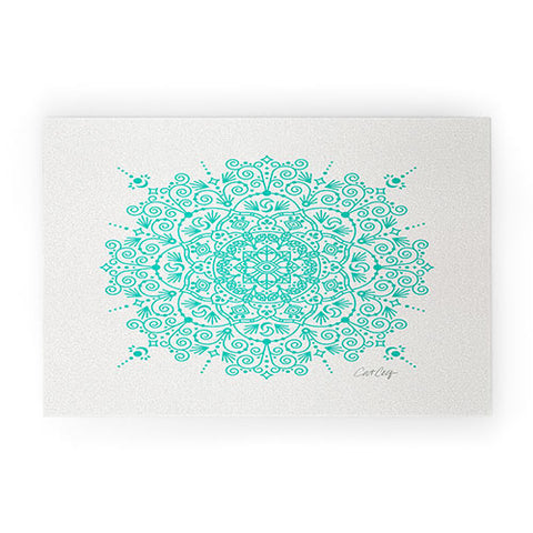Cat Coquillette Moroccan Mandala Turquoise Welcome Mat
