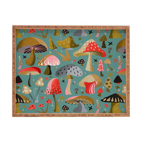 Cat Coquillette Mushroom Collection Mint Rectangular Tray