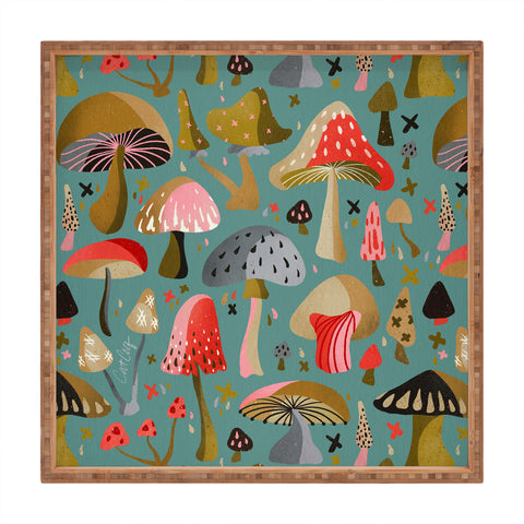 Cat Coquillette Mushroom Collection Mint Square Tray