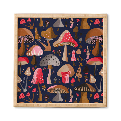 Cat Coquillette Mushroom Collection Navy Framed Wall Art