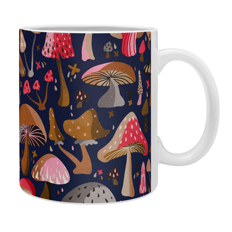 Cat Coquillette Mushroom Collection Navy Coffee Mug