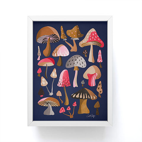 Cat Coquillette Mushroom Collection Navy Framed Mini Art Print