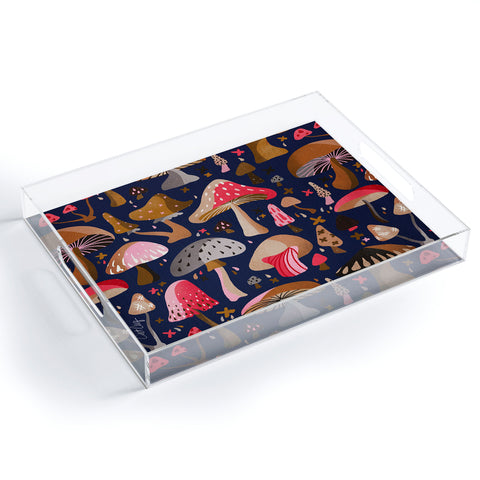 Cat Coquillette Mushroom Collection Navy Acrylic Tray