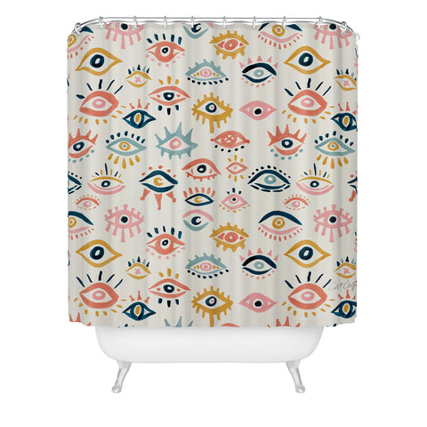 Cat Coquillette Mystic Eyes Primary Palette Shower Curtain