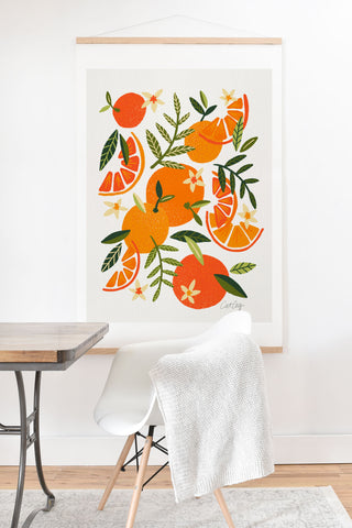 Cat Coquillette Orange Blooms White Palette Art Print And Hanger