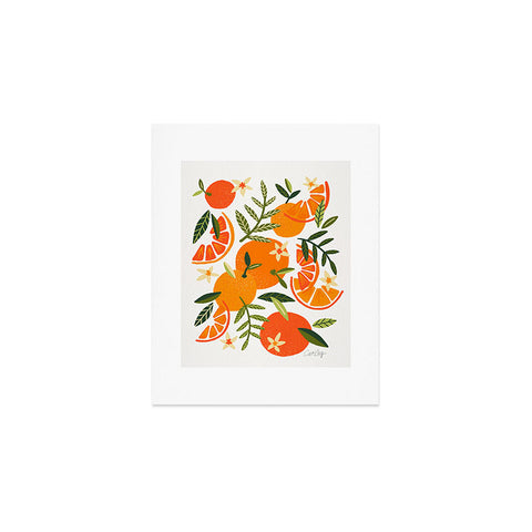 Cat Coquillette Orange Blooms White Palette Art Print