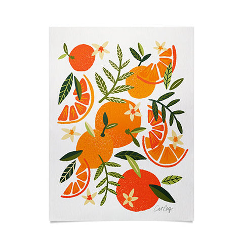 Cat Coquillette Orange Blooms White Palette Poster
