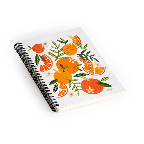 Cat Coquillette Orange Blooms White Palette Spiral Notebook