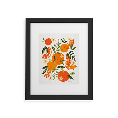 Cat Coquillette Orange Blooms White Palette Framed Art Print