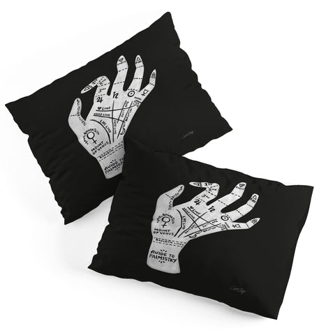 Cat Coquillette Palmistry White on Black Pillow Shams